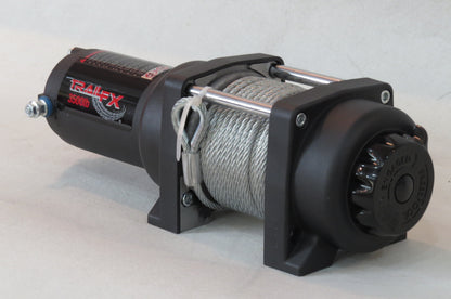 ATV/UTV Mounted 250A 3500 Lb Cap 3/16 x 50 Ft Steel Cable 4-Way Roller Fairlead by TrailFX