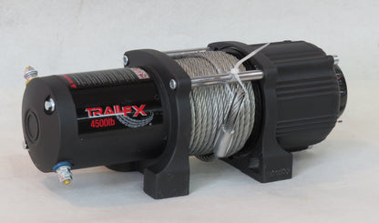 ATV/UTV Mounted 250A 4500 Lb Cap 13/64 x 40 Ft Steel Cable 4-Way Roller Fairlead by TrailFX
