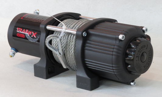ATV/UTV Mounted 250A 4500 Lb Cap 13/64 x 40 Ft Steel Cable 4-Way Roller Fairlead by TrailFX