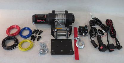 ATV/UTV Mounted 250A 4500 Lb Cap 13/64 x 40 Ft Steel Cable 4-Way Roller Fairlead by TrailFX