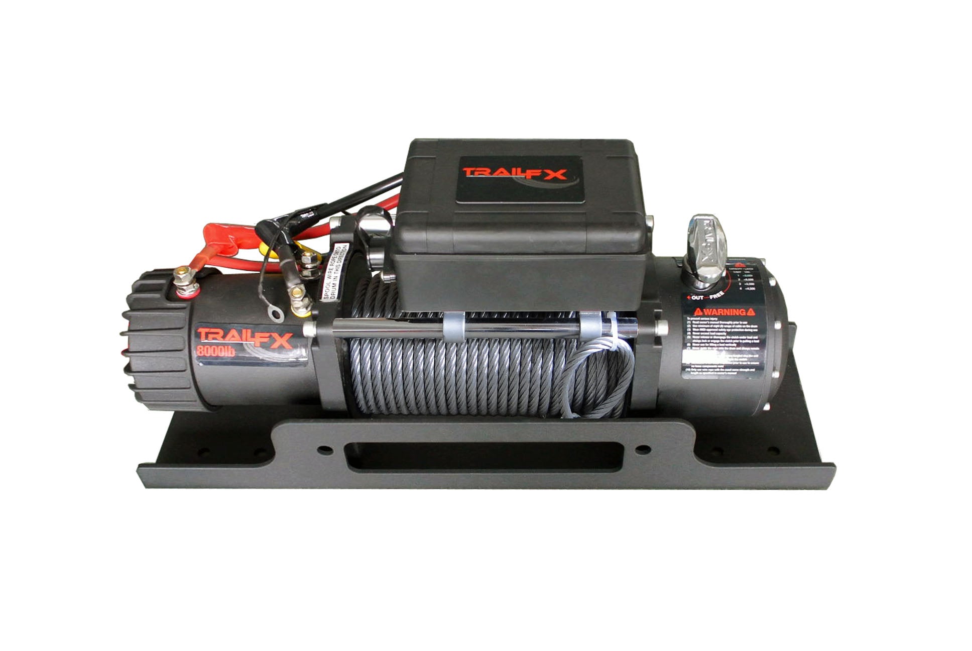 For Winches Upd To 12000 Pounds Flat Fixed Mount Textured Powder Coated Black by TrailFX