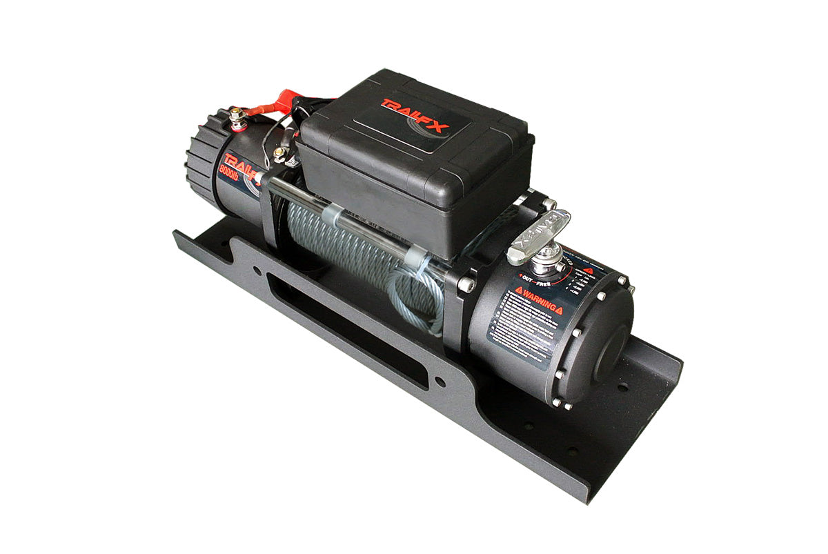 For Winches Upd To 12000 Pounds Flat Fixed Mount Textured Powder Coated Black by TrailFX