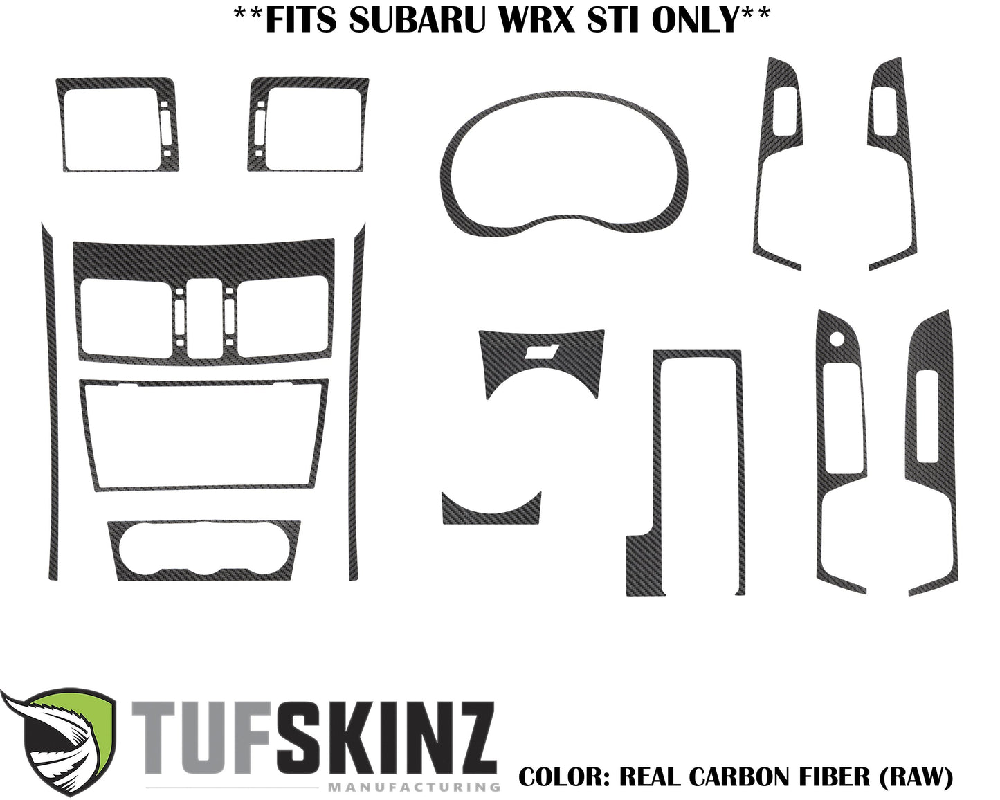 Manual Transmission Interior Dash Kit Fits 2015-2021 Subaru WRX, WRX STI by Tufskinz.com