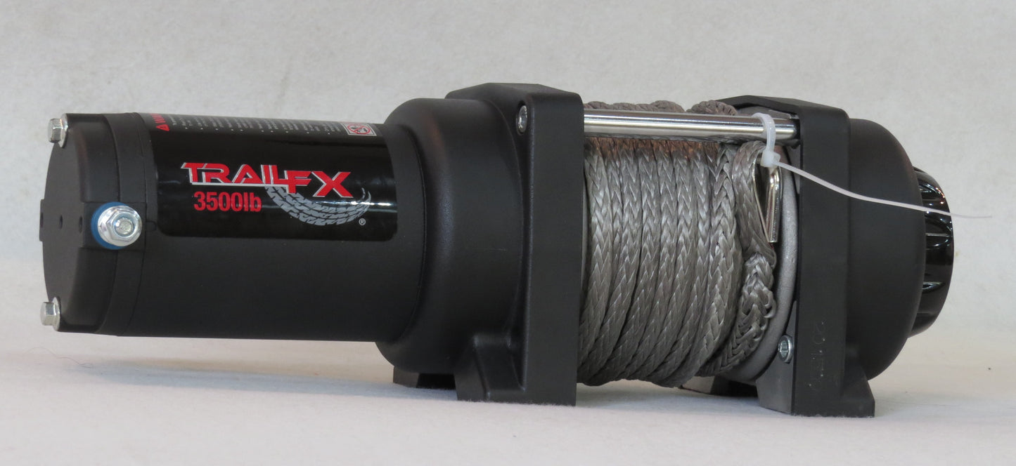 ATV/UTV Mount 250A Elect 3500 Lb Cap 3/16x50 Ft Synth Rope Alum Hawse Fairlead by TrailFX