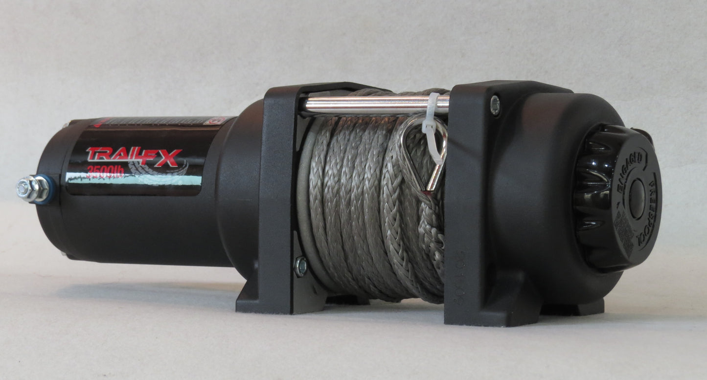 ATV/UTV Mount 250A Elect 3500 Lb Cap 3/16x50 Ft Synth Rope Alum Hawse Fairlead by TrailFX
