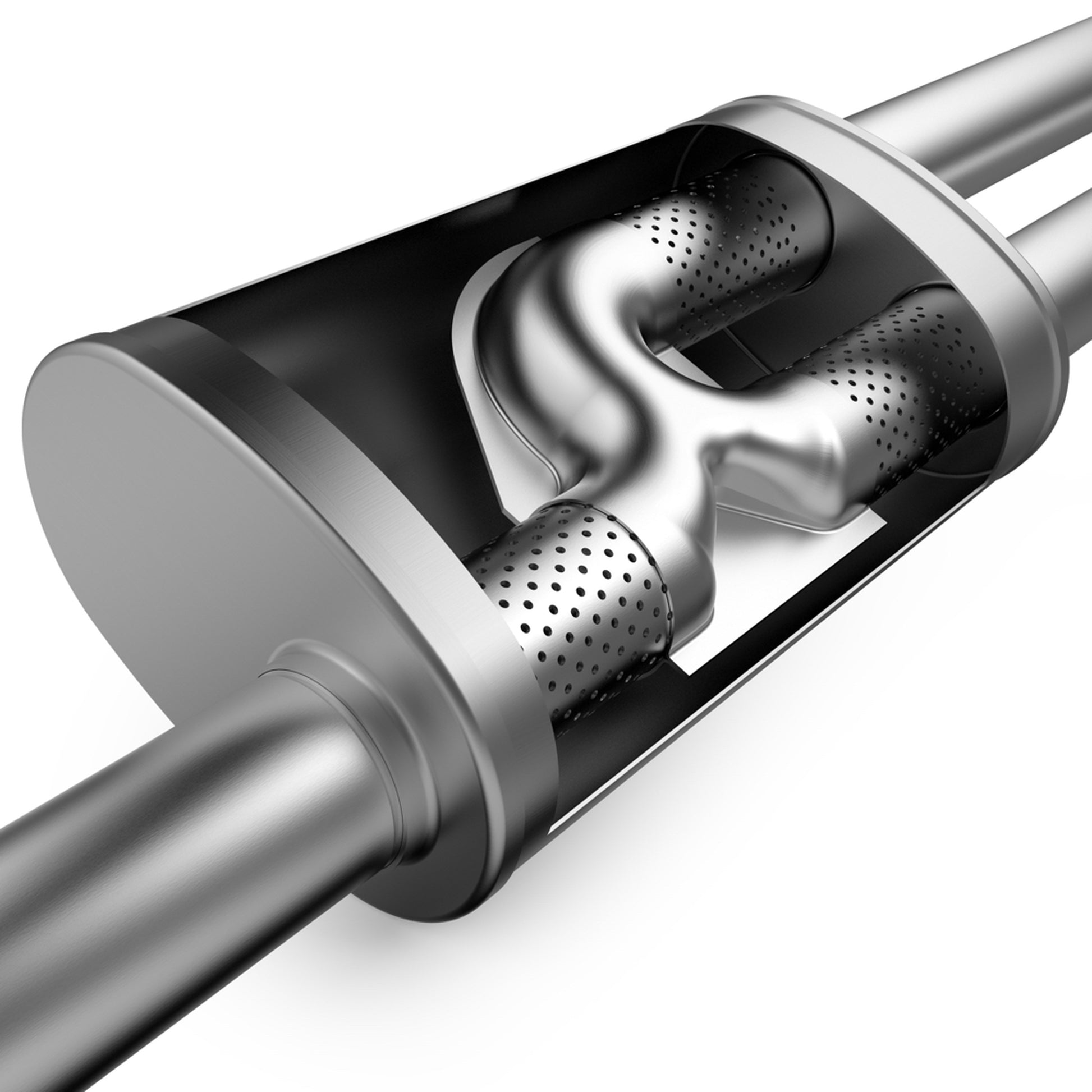 Straight-Through Performance Muffler; 3/2.5in. Offset/Dual; 5x18x8 Body by MagnaFlow Exhaust Products