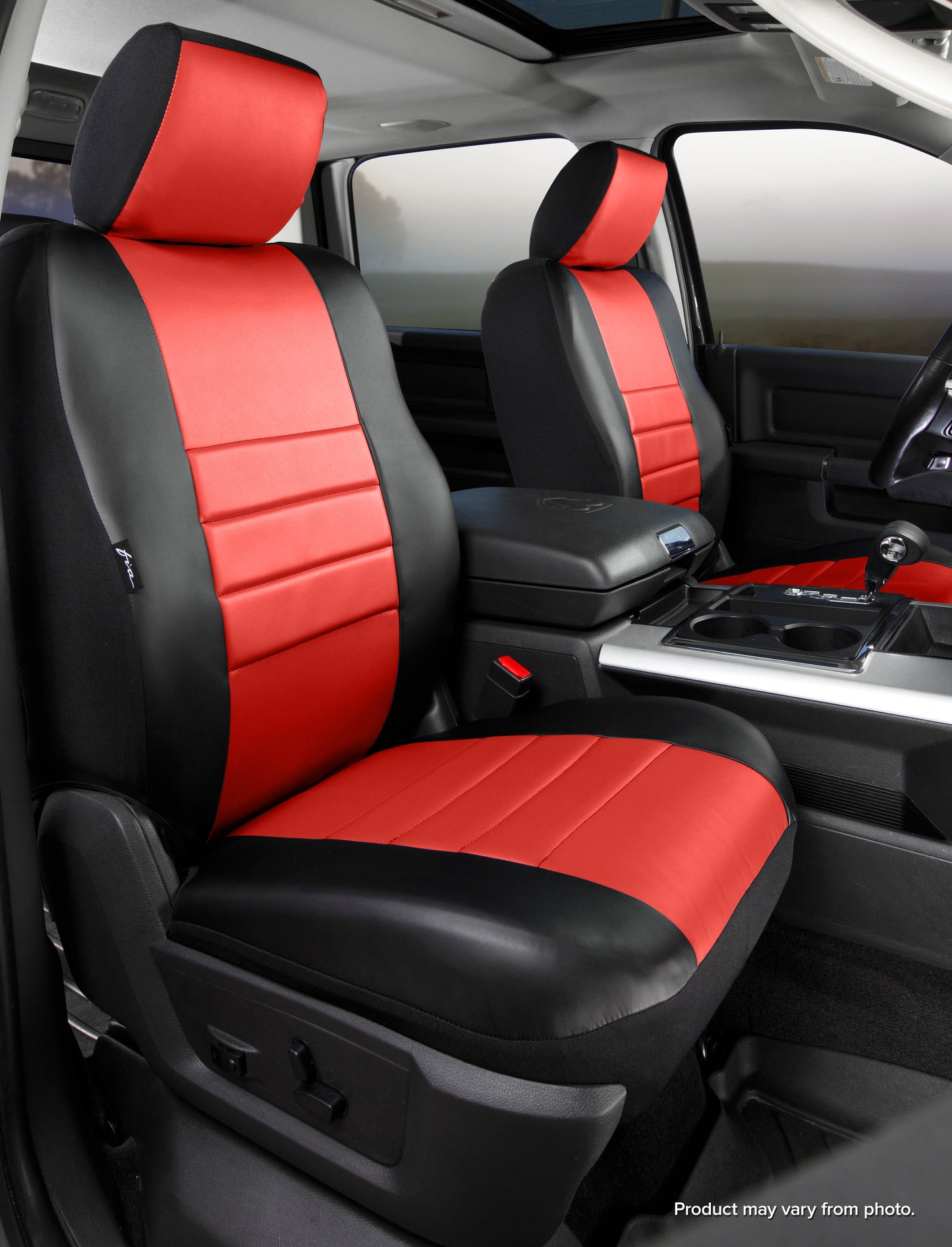 SL60 Series - Leatherlite Simulated Leather Custom Fit Front Seat Cover- Red by FIA