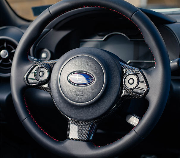 OLM LE Dry Carbon Fiber Steering Wheel Covers - 2017-2024 Subaru BRZ / Toyota GR86 by OLM