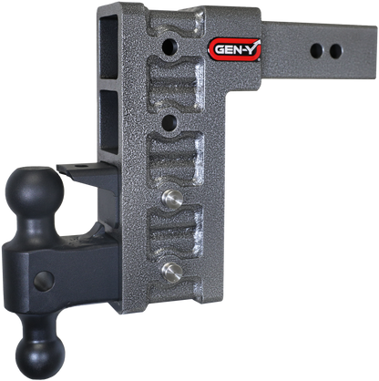 MEGA-DUTY 2.5" Shank 9" Drop 3K TW 21K Hitch with Dual-Ball & Pintle Lock by GEN-Y Hitch