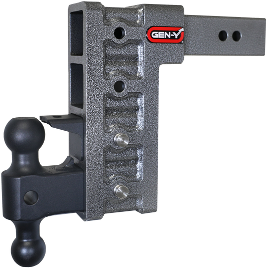 MEGA-DUTY 2.5" Shank 9" Drop 3K TW 21K Hitch with Dual-Ball & Pintle Lock by GEN-Y Hitch