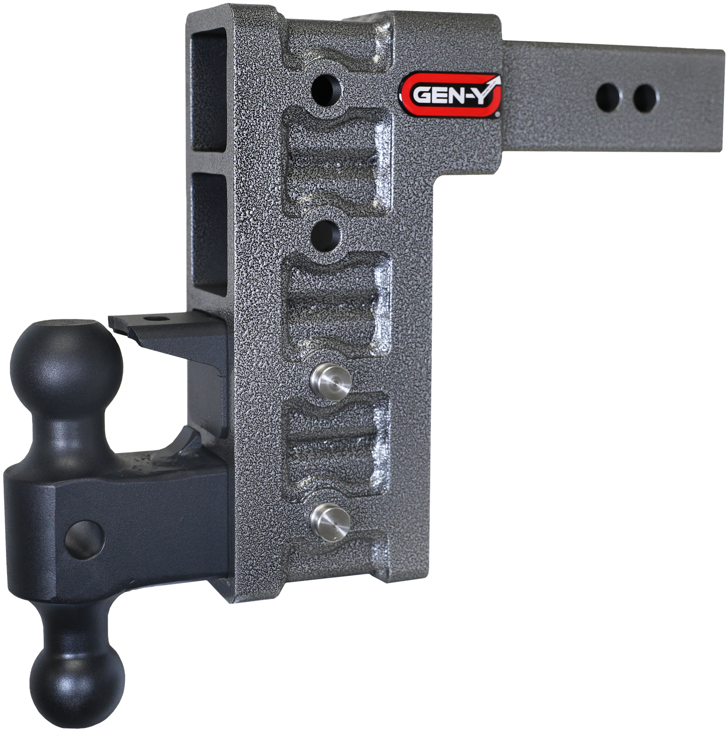 MEGA-DUTY 2.5" Shank 9" Drop 3K TW 21K Hitch with Dual-Ball & Pintle Lock by GEN-Y Hitch