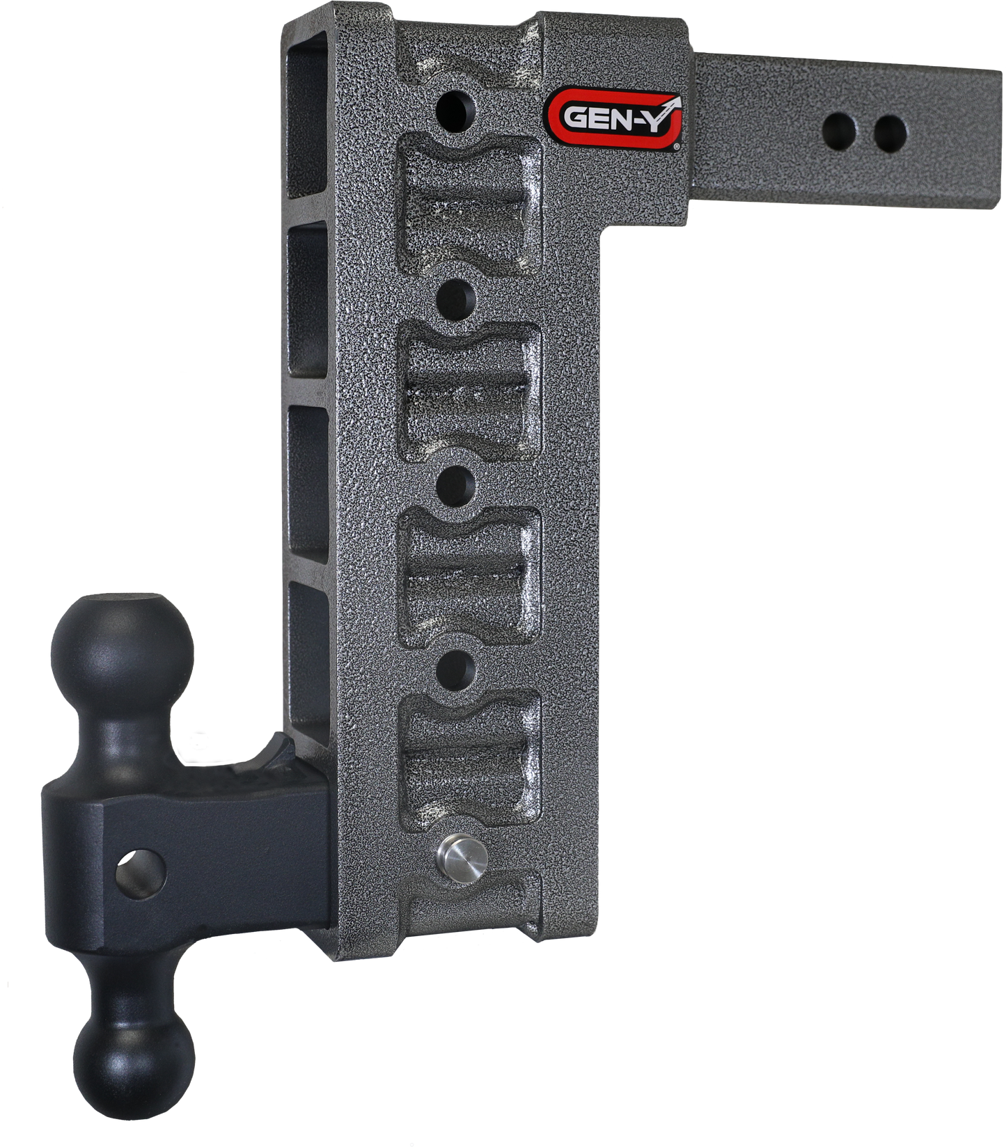MEGA-DUTY 2.5" Shank 12" Drop 3K TW 21K Hitch & GH-061 Dual-Ball by GEN-Y Hitch