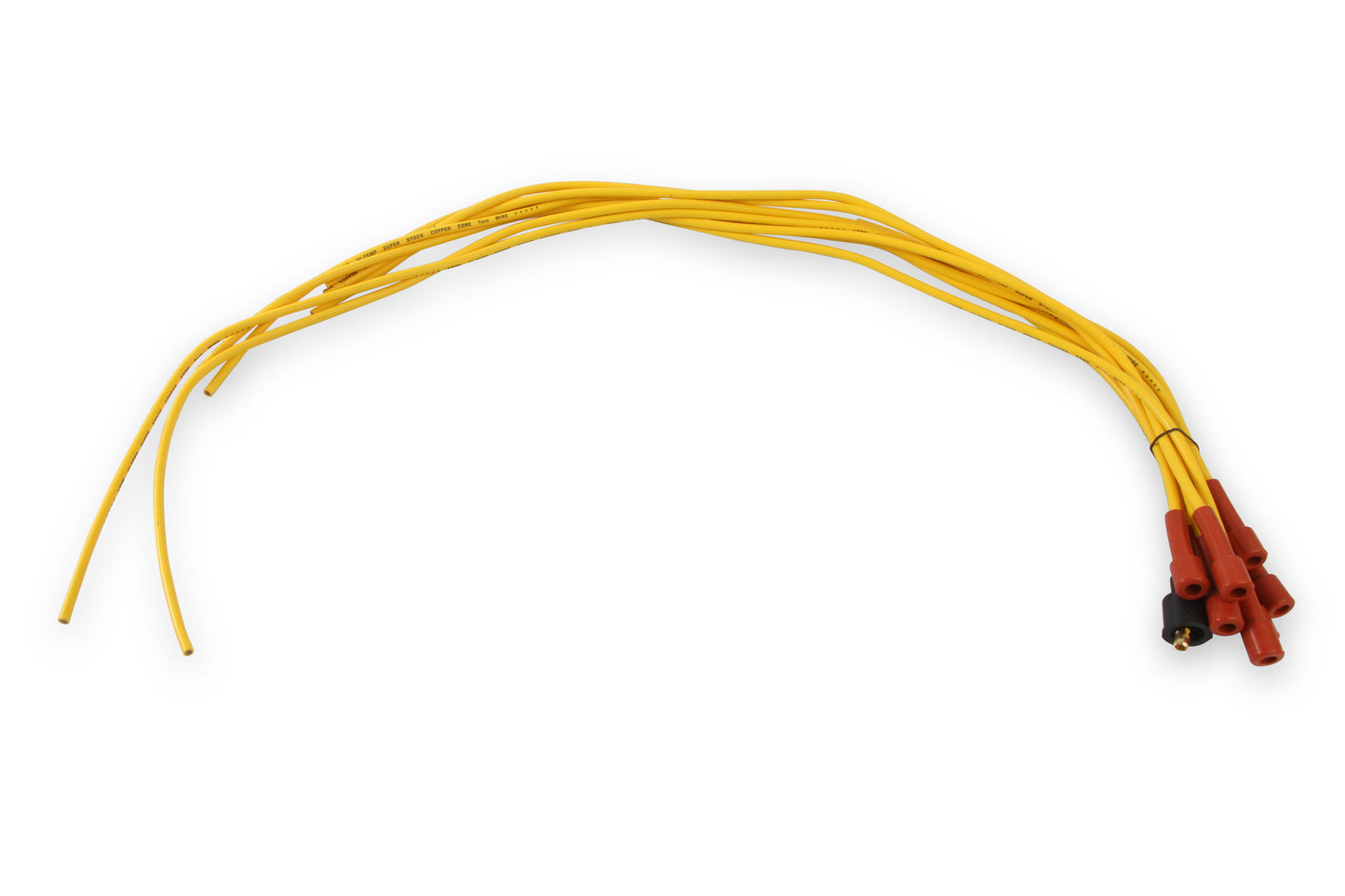 Spark Plug Wire Set- 7mm-Super Stock-Copper Core-Universal Straight Boots-Yellow by ACCEL