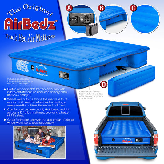 Mid-Size 5-5.5ft Truck Air Mattress with Built in Pump and Rechargeable Battery by AirBedz