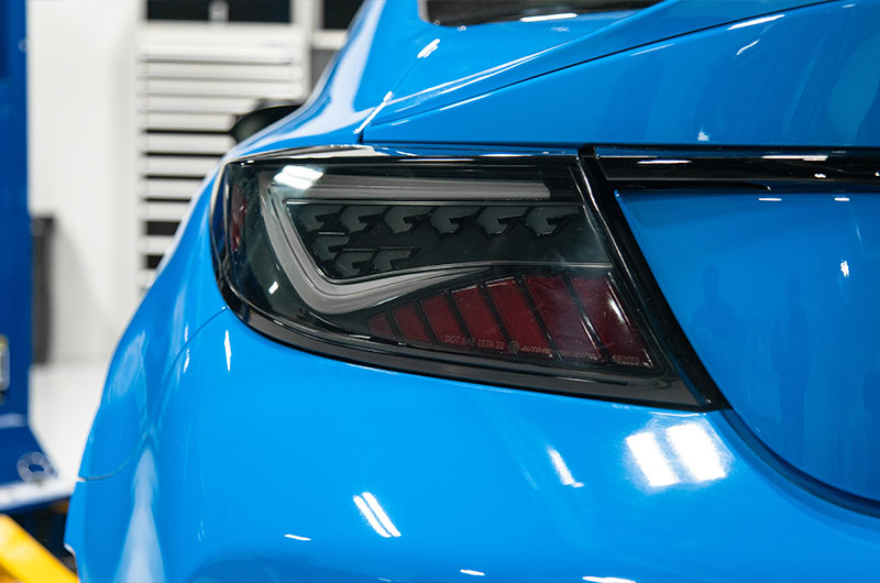 OLM "Scythe Style" LED Taillights (Smoke Lens/Black Base/White Bar) - 2022+ BRZ / GR86 by MYX Automotive