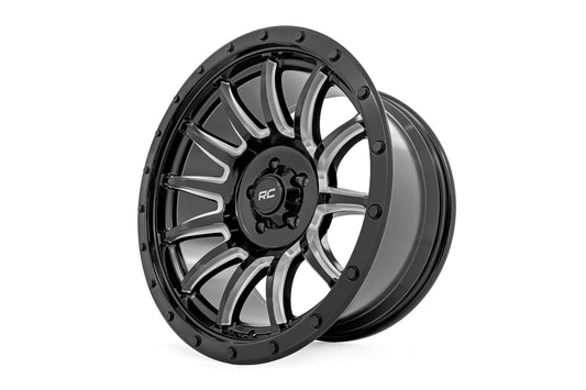 Rough Country 90 Series Wheel Gloss Black / Machined Spokes by Rough Country