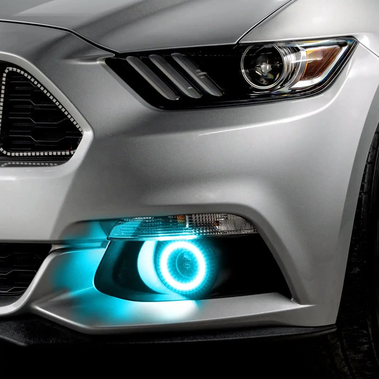ORACLE Lighting 2015-2017 Ford Mustang Dynamic ColorSHIFT RGB+A Projector Surface Mount Fog Light Halo Kit by ORACLE Lighting