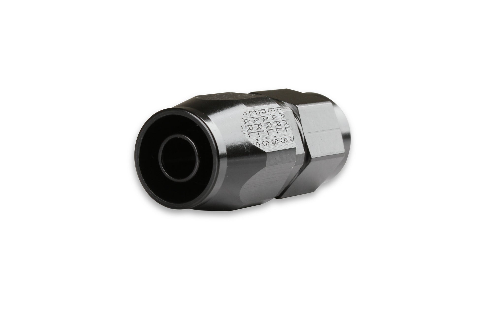 Earls Straight Swivel-Seal® Hose End AN -6 - Black by Earl's Performance