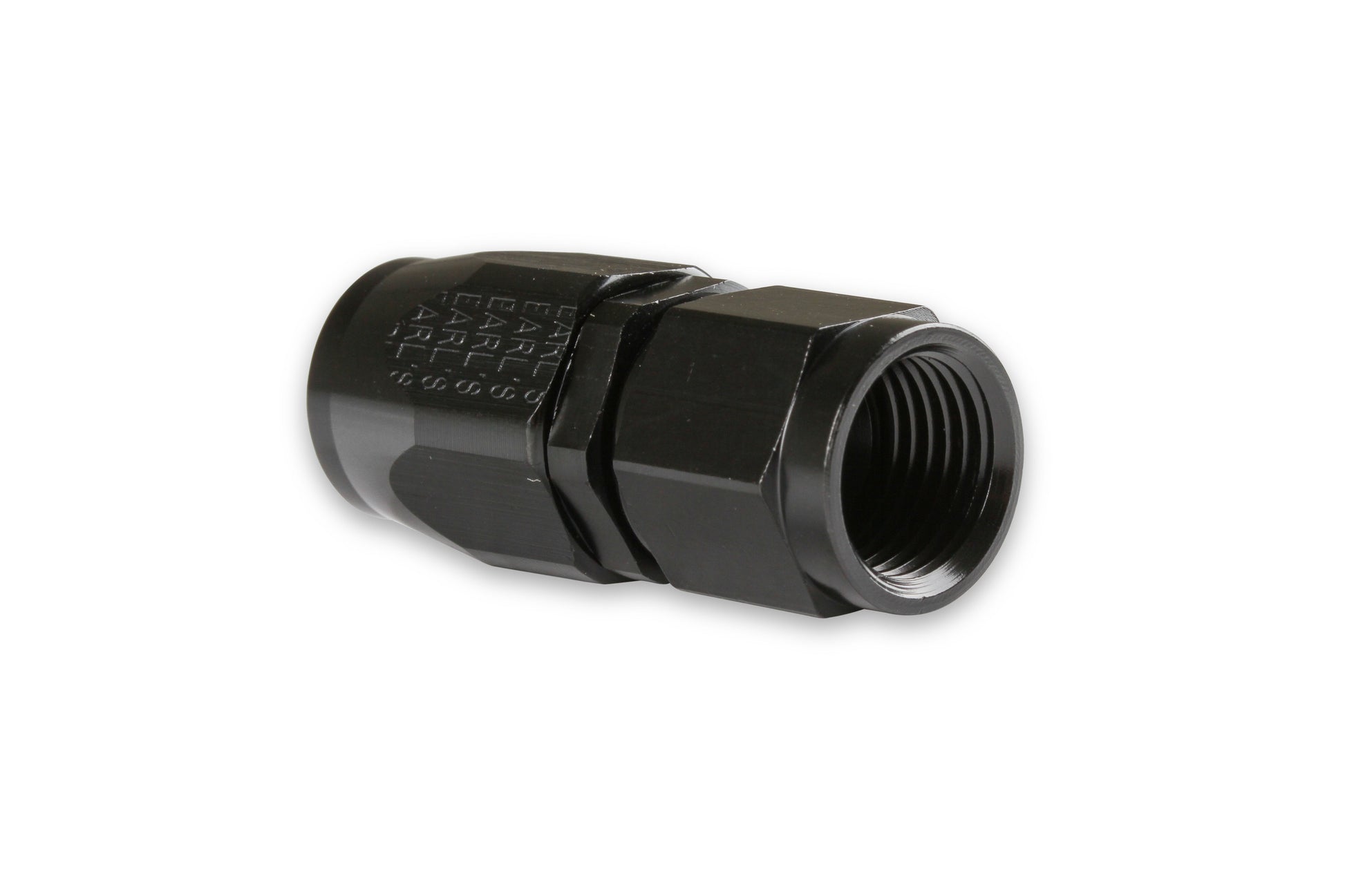 Earls Straight Swivel-Seal® Hose End AN -6 - Black by Earl's Performance