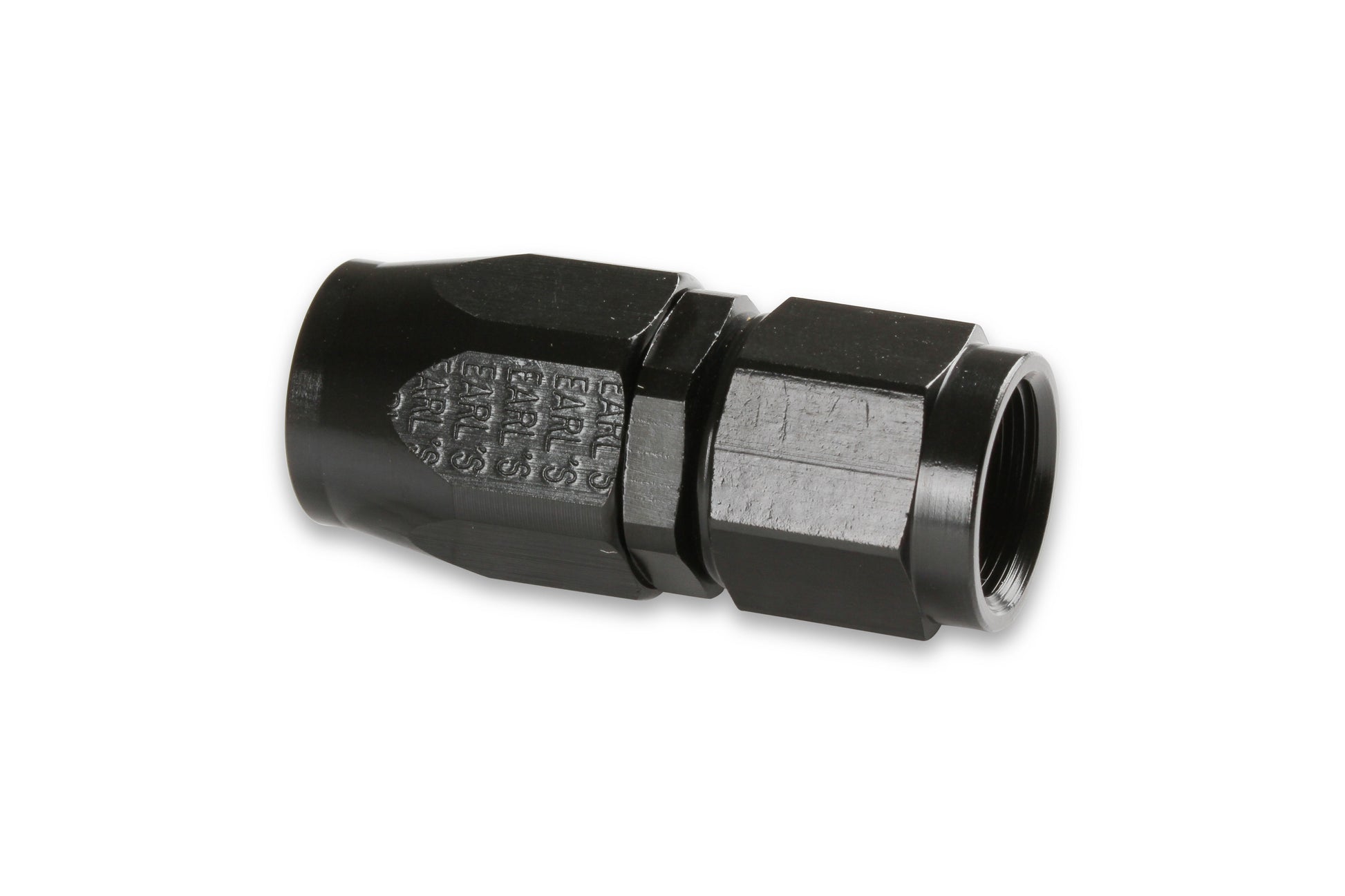 Earls Straight Swivel-Seal® Hose End AN -6 - Black by Earl's Performance