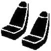 SP80 Series-Seat Protector Poly-Cotton Universal Fit Front Seat Cover-Black by FIA