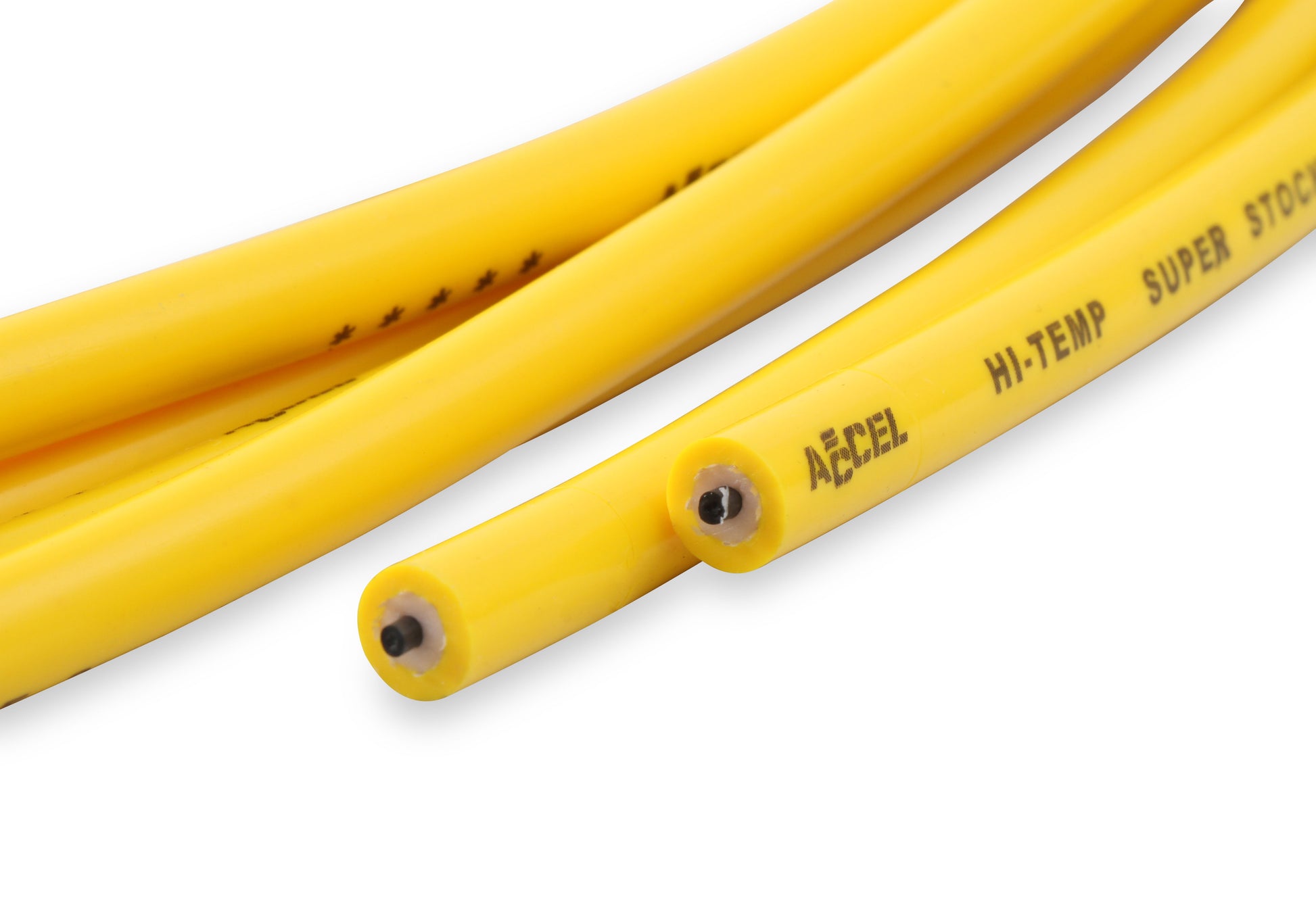 Spark Plug Wire Set - 8mm - Yellow with Orange 90 Deg Boots by ACCEL