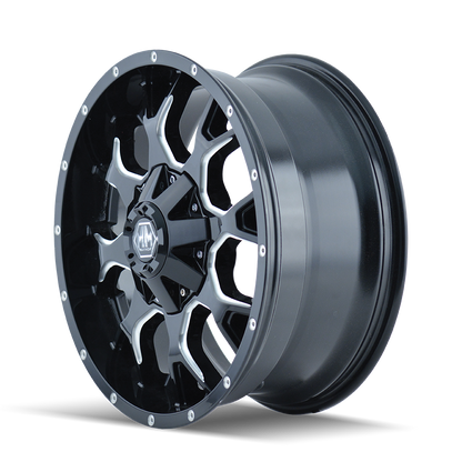 MAYHEM WARRIOR 8015 GLOSS BLACK MILLED 17X9 6-135/6-139.7 18MM 106MM by Mayhem