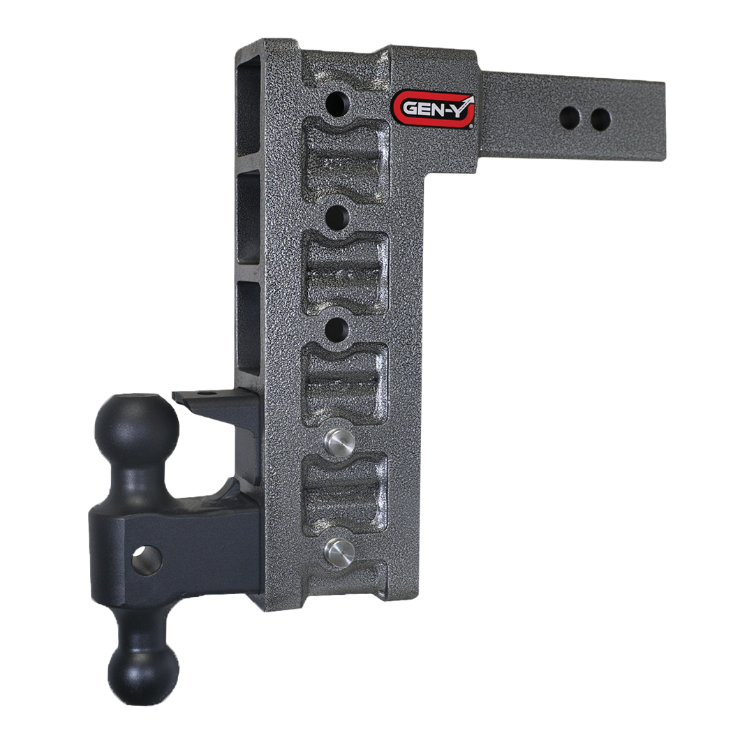 MEGA-DUTY 2.5" Shank 12" Drop 3K TW 21K Hitch with Dual-Ball & Pintle Lock by GEN-Y Hitch