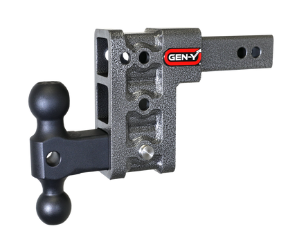 MEGA-DUTY 2" Shank 5" Drop 1.5K TW 10K Hitch & GH-031 Dual-Ball by GEN-Y Hitch