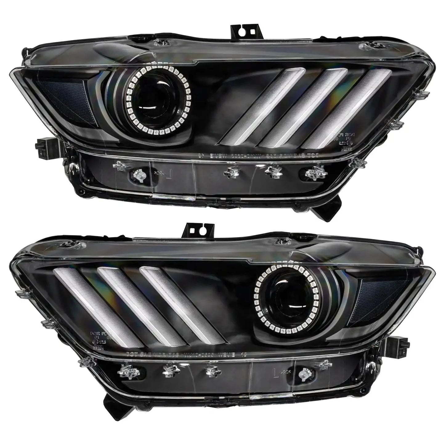 2015-2017 Ford Mustang Pre-Assembled Headlights -Dynamic ColorSHIFT RGB+A -Black Edition by ORACLE Lighting