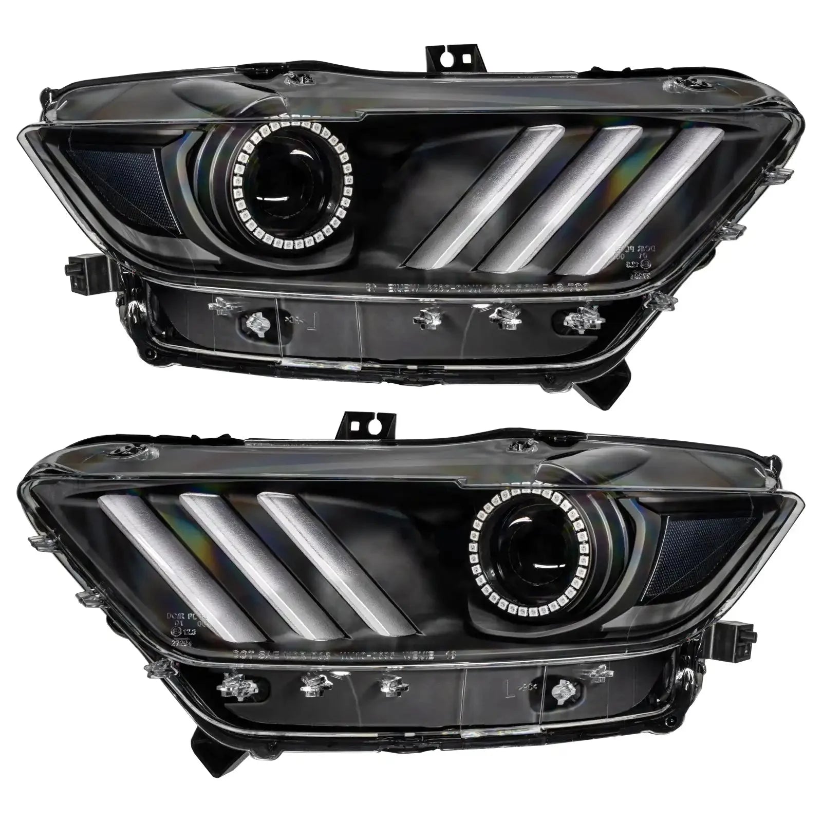 2015-2017 Ford Mustang Pre-Assembled Headlights -Dynamic ColorSHIFT RGB+A -Black Edition by ORACLE Lighting