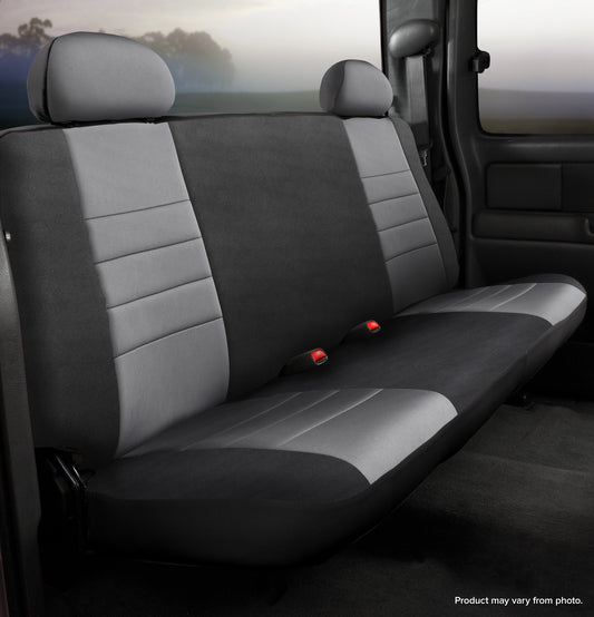 NP90 Series - Neoprene Custom Fit Rear Seat Cover- Black/Gray Center Panel by FIA