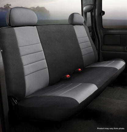 NP90 Series - Neoprene Custom Fit Rear Seat Cover- Black/Gray Center Panel by FIA