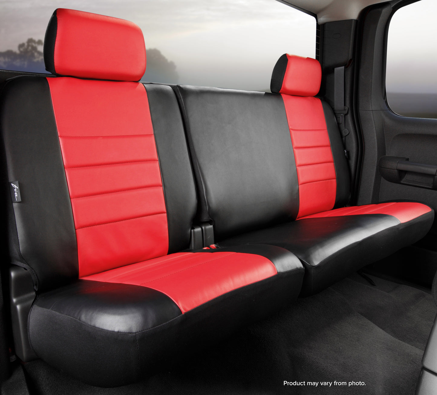 SL60 Series - Leatherlite Simulated Leather Custom Fit Rear Seat Cover- Red by FIA