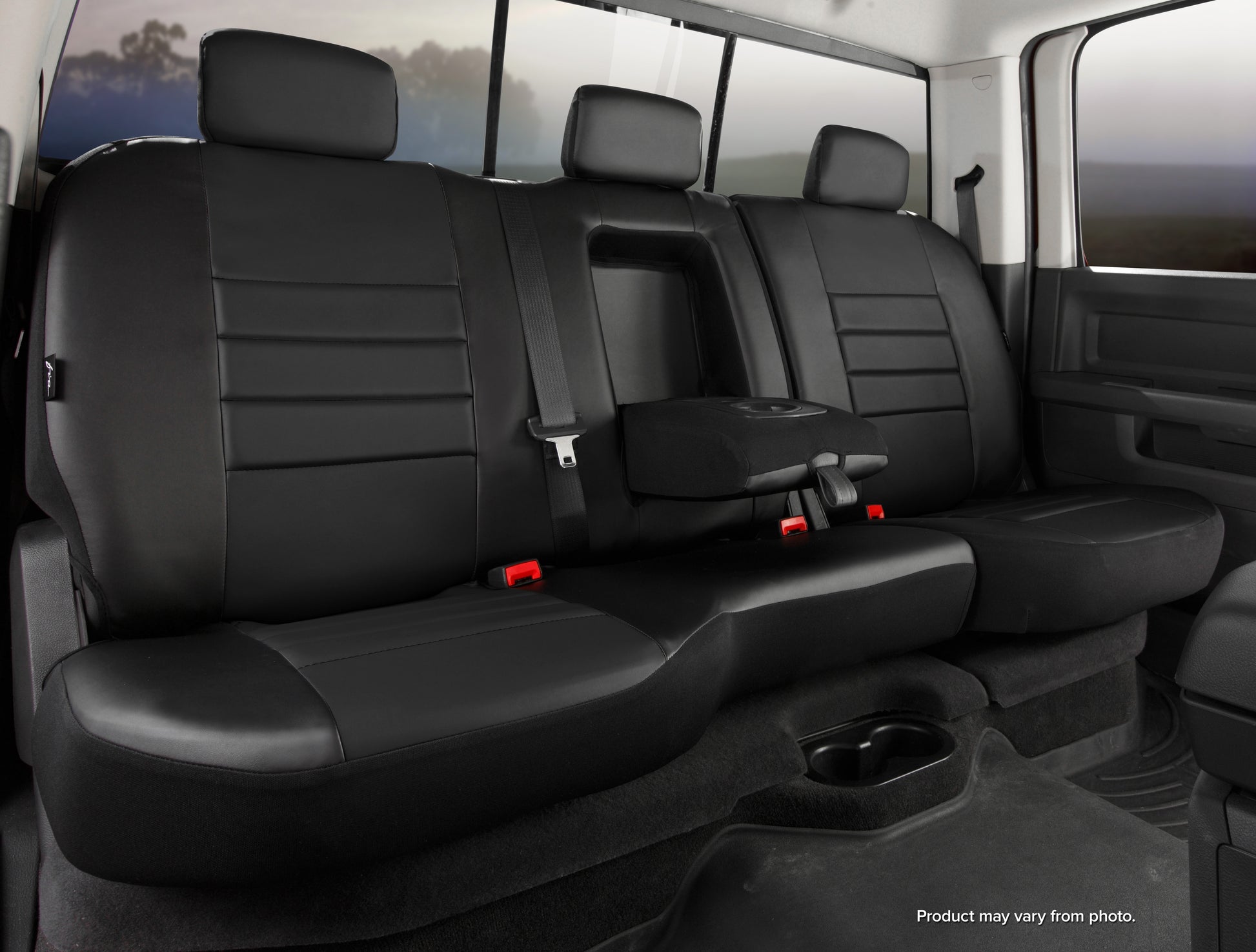 SL60 Series - Leatherlite Simulated Leather Custom Fit Rear Seat Cover- Black by FIA