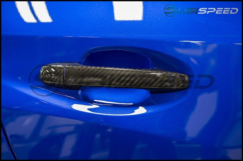 OLM Dry Carbon Fiber Door Handle Covers - 2015-2021 Subaru WRX / STI / 2014-2018 Forester / 2013-2017 Crosstrek by OLM