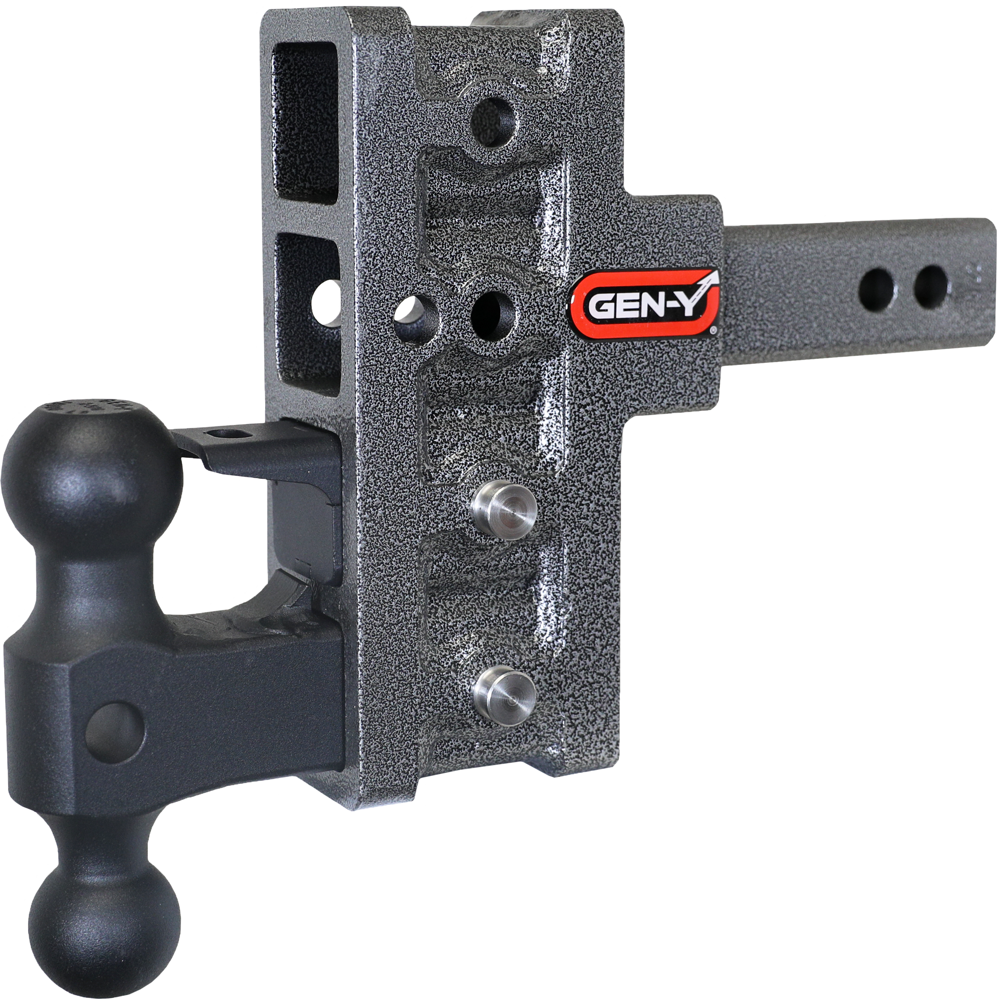 MEGA-DUTY 2" Shank 5" Offset Drop 2K TW 16K Hitch with Dual-Ball & Pintle Lock by GEN-Y Hitch