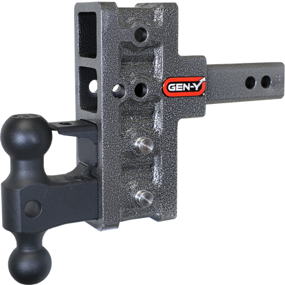 MEGA-DUTY 2" Shank 5" Offset Drop 2K TW 16K Hitch with Dual-Ball & Pintle Lock by GEN-Y Hitch