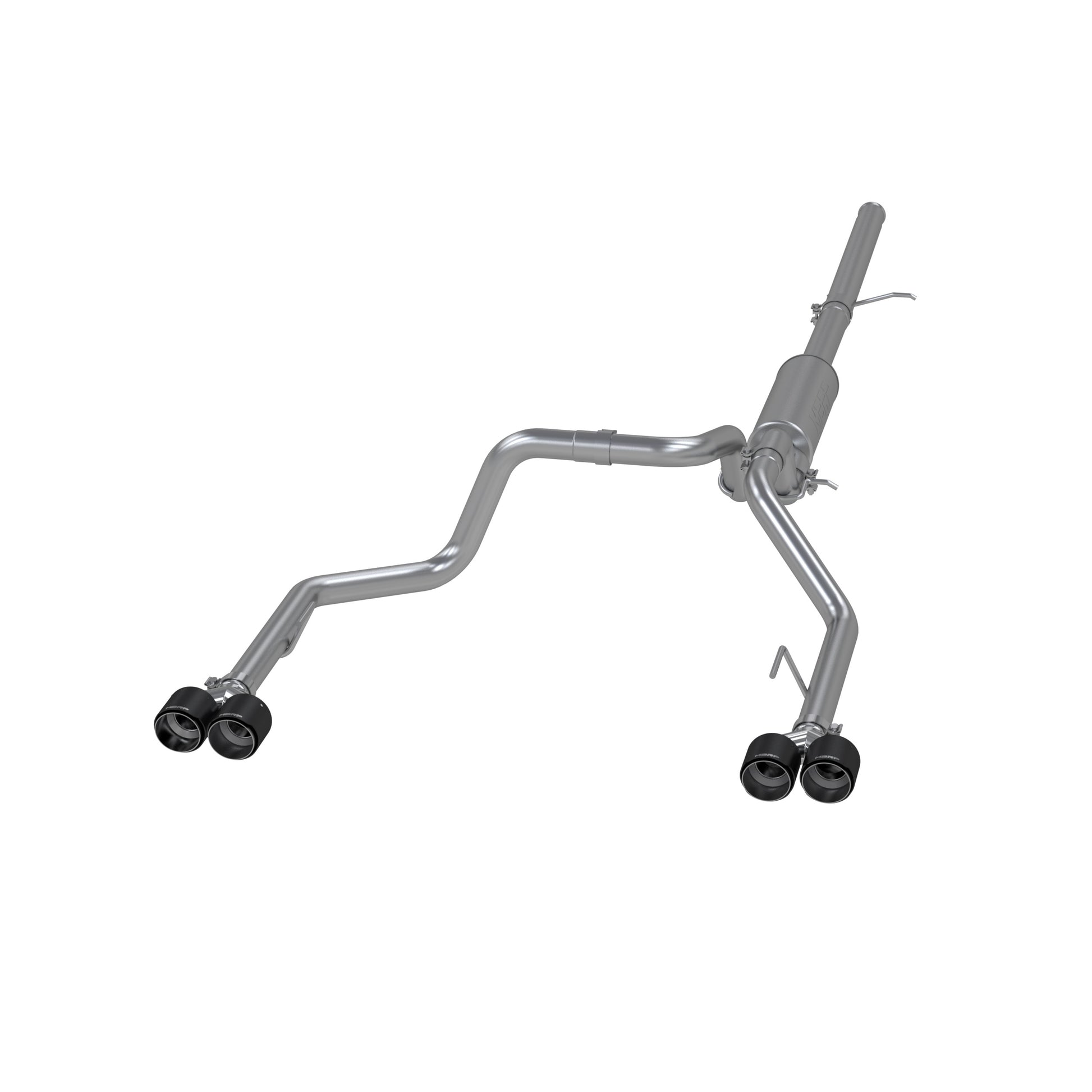 3in. Cat-Back. 2.5in. Dual Split Rear. T304. Quad CF Tips by MBRP Exhaust