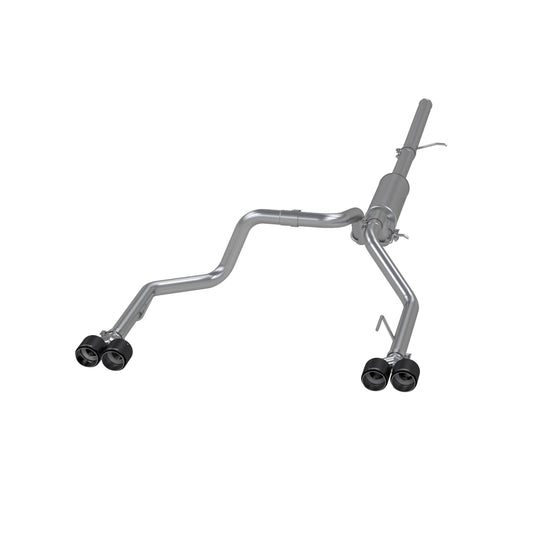 3in. Cat-Back. 2.5in. Dual Split Rear. T304. Quad CF Tips by MBRP Exhaust