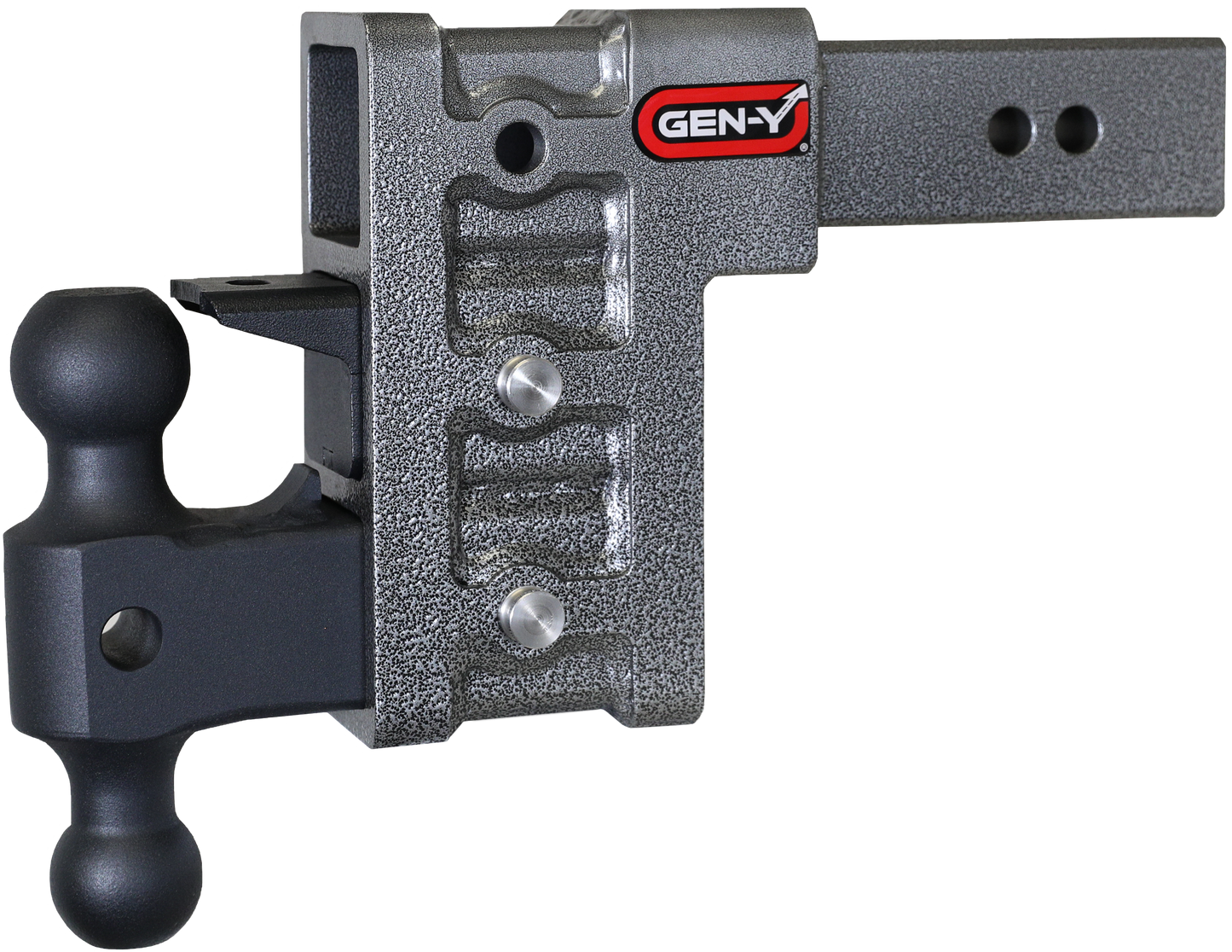 MEGA-DUTY 2.5" Shank 6" Drop 3K TW 21K Hitch with Dual-Ball & Pintle Lock by GEN-Y Hitch