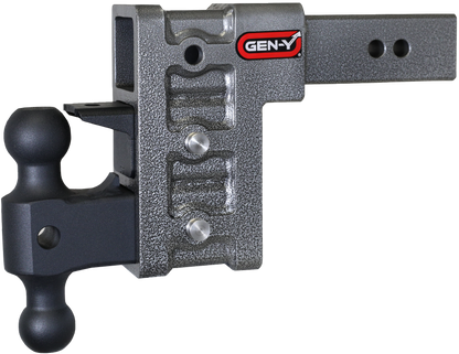 MEGA-DUTY 2.5" Shank 6" Drop 3K TW 21K Hitch with Dual-Ball & Pintle Lock by GEN-Y Hitch