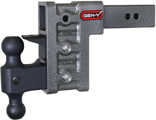 MEGA-DUTY 2.5" Shank 6" Drop 3K TW 21K Hitch with Dual-Ball & Pintle Lock by GEN-Y Hitch