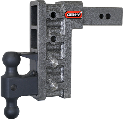 MEGA-DUTY 2.5" Shank 9" Drop 3.5K TW 32K Hitch with Dual-Ball & Pintle Lock by GEN-Y Hitch