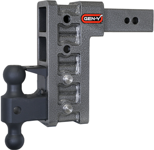 MEGA-DUTY 2.5" Shank 9" Drop 3.5K TW 32K Hitch with Dual-Ball & Pintle Lock by GEN-Y Hitch