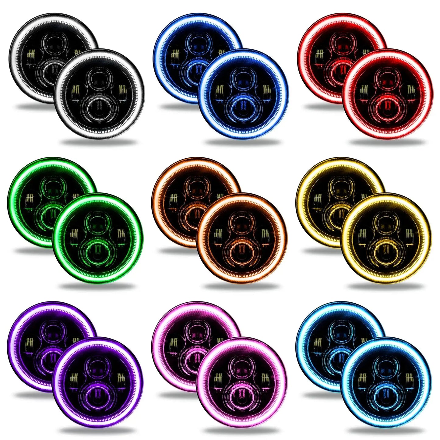 ORACLE Lighting 7" High Powered LED Headlights - Black Bezel - Dynamic ColorSHIFT - Jeep Wrangler JK by ORACLE Lighting