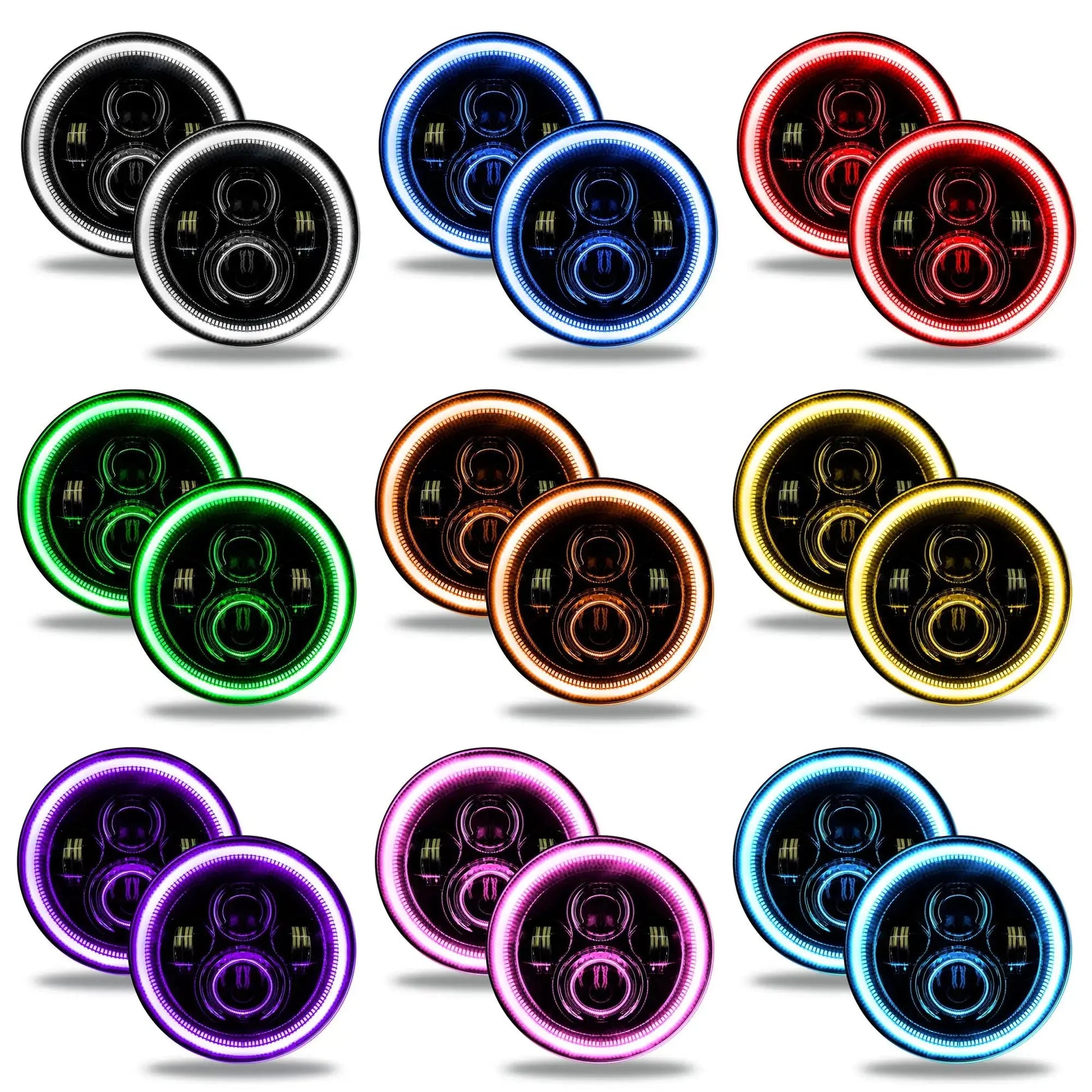 ORACLE Lighting 7" High Powered LED Headlights - Black Bezel - Dynamic ColorSHIFT - Jeep Wrangler JK by ORACLE Lighting