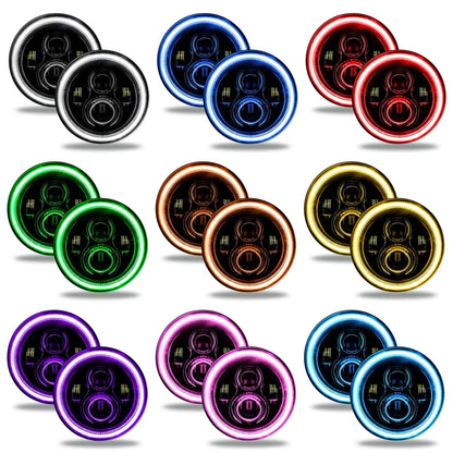 ORACLE Lighting 7" High Powered LED Headlights - Black Bezel - Dynamic ColorSHIFT - Jeep Wrangler JK by ORACLE Lighting