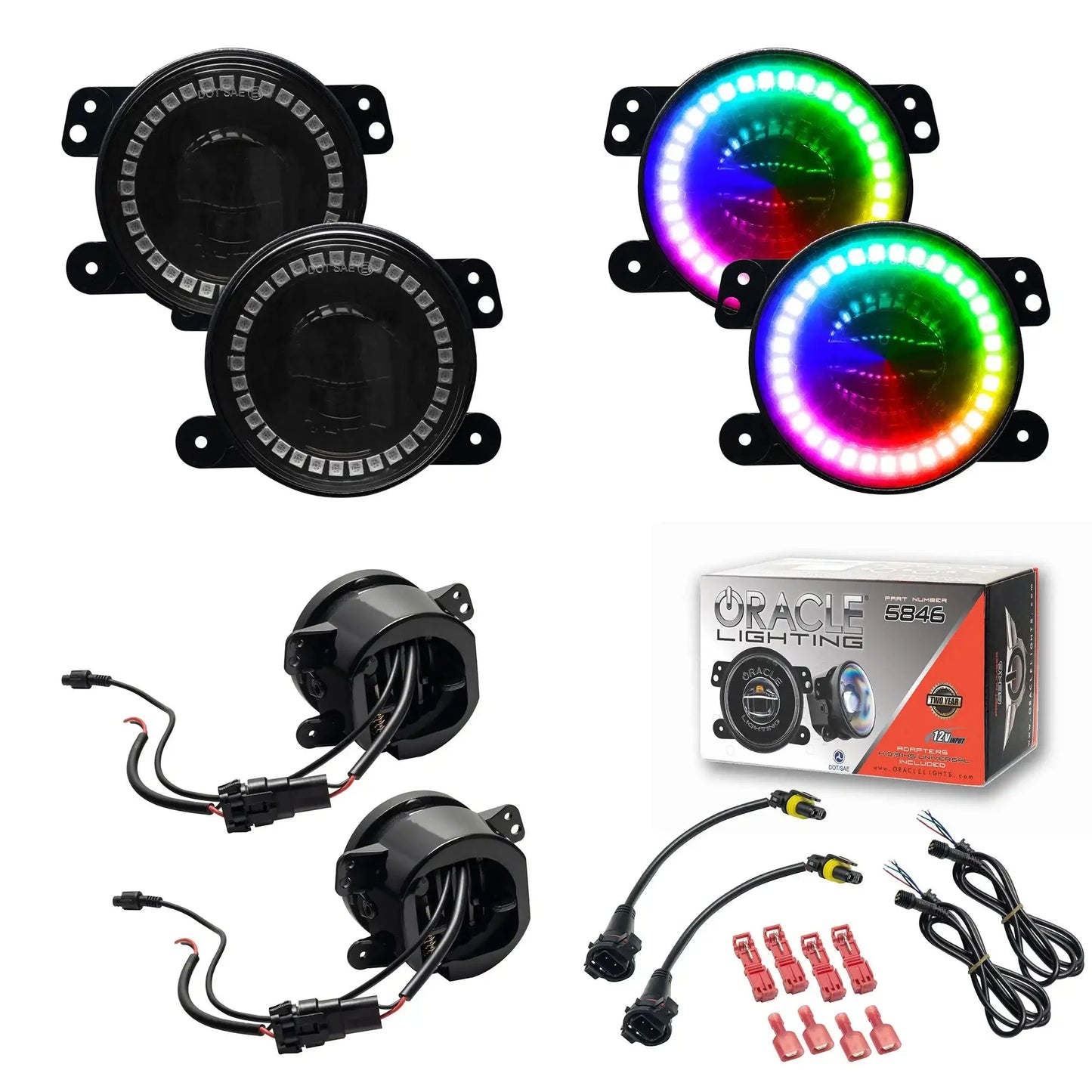 ORACLE Lighting 20W LED Fog Lights for Jeep Wrangler JK/JL & Gladiator JT | High Performance Plug-and-Play by ORACLE Lighting