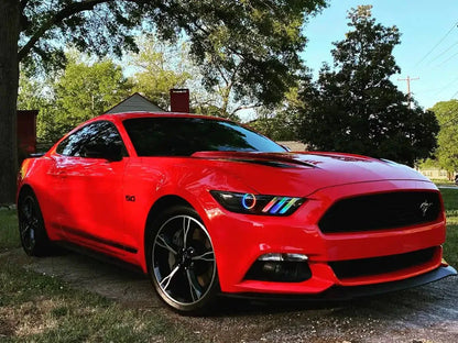 2015-2017 Ford Mustang Pre-Assembled Headlights -Dynamic ColorSHIFT RGB+A -Black Edition by ORACLE Lighting